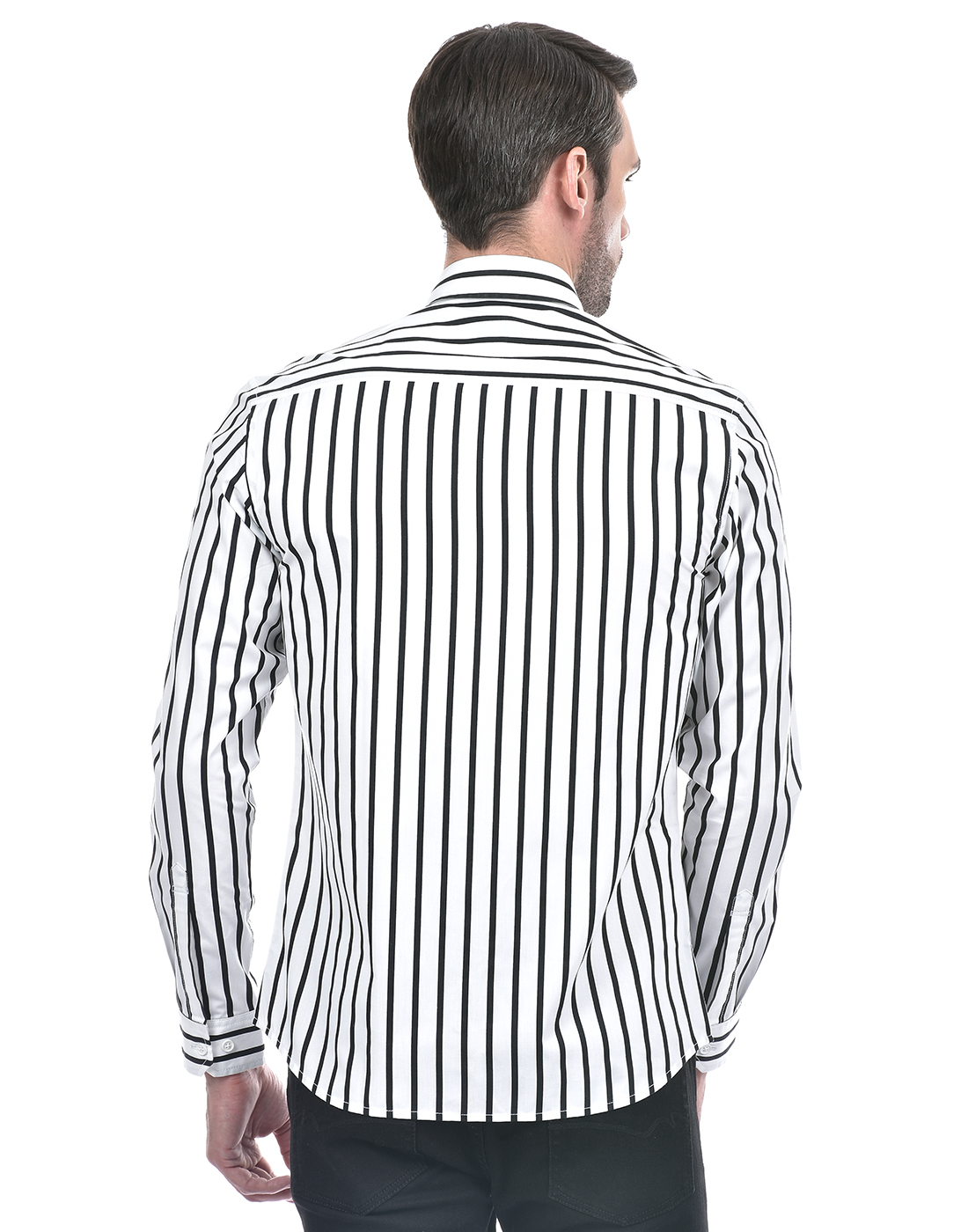 Numero Uno Men Striped White Shirt